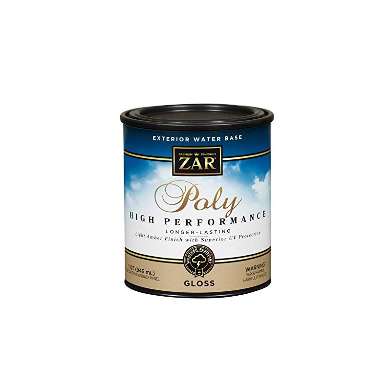 ZAR Clear 32612 1 Quart Gloss Exterior Water Based Polyurethane,