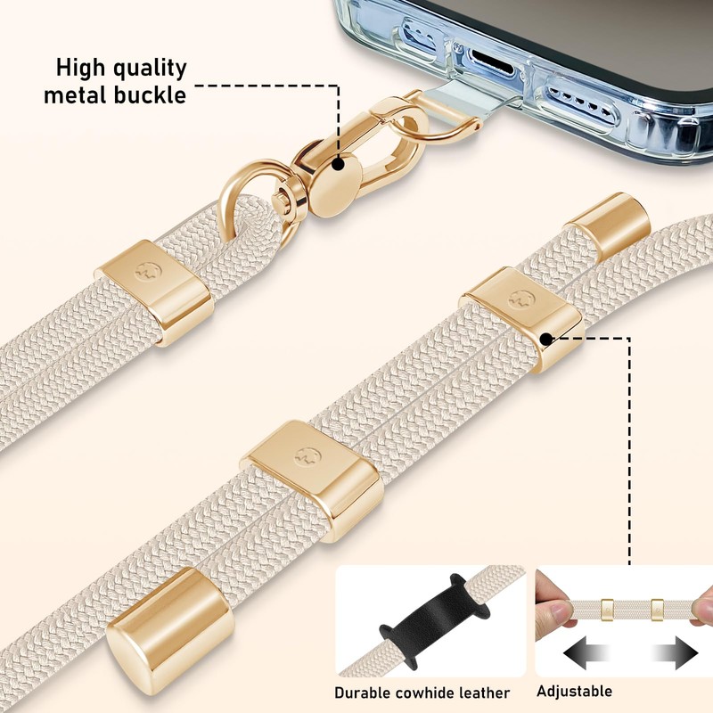 UKON Cell Phone Lanyard,Crossbody Lanyard and Wrist Strap Premium Metal