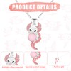 Mikovivi Cute Axolotl Necklace, Zinc Alloy Pink Axolotl Pendant Charm