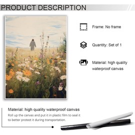 Jesus Leaves The 99 – Inspiring Watercolor Art of the Good Shepherd with Lost Sheep, Autumn Wildflowers, Vintage Christian Wall Art for Faith-Based Home Décor, Church Decorations 12x16in Unframed