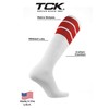 TCK Retro 3 Stripe Tube Socks (Red, Small)