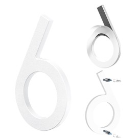 Yafimea House Number Plaque White 15 cm Large Mdoerne Made of ABS Plastic in 3D Look Number 6/9
