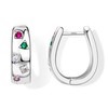 Dochais Hoop Earrings for Women, Medium Colourful Cubic Zirconia Huggie
