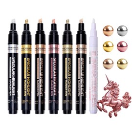 Resiners Mirror Chrome Metallic Markers Pen, 6 Colors Water Based Marker, Reflective Gloss, 2-5mm Larger Application Area, Epoxy Resin Tools and Supplies for Metal Model, Glass Painting DIY Carft