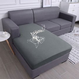 hyha Waterproof Couch Cushion Covers, Sectional Couch Sofa Covers Washable, L Shape Sofa Cushion Covers, Couch Covers for Sectional Sofa Pets Chaise Cover (Chaise Cover, Dark Grey)