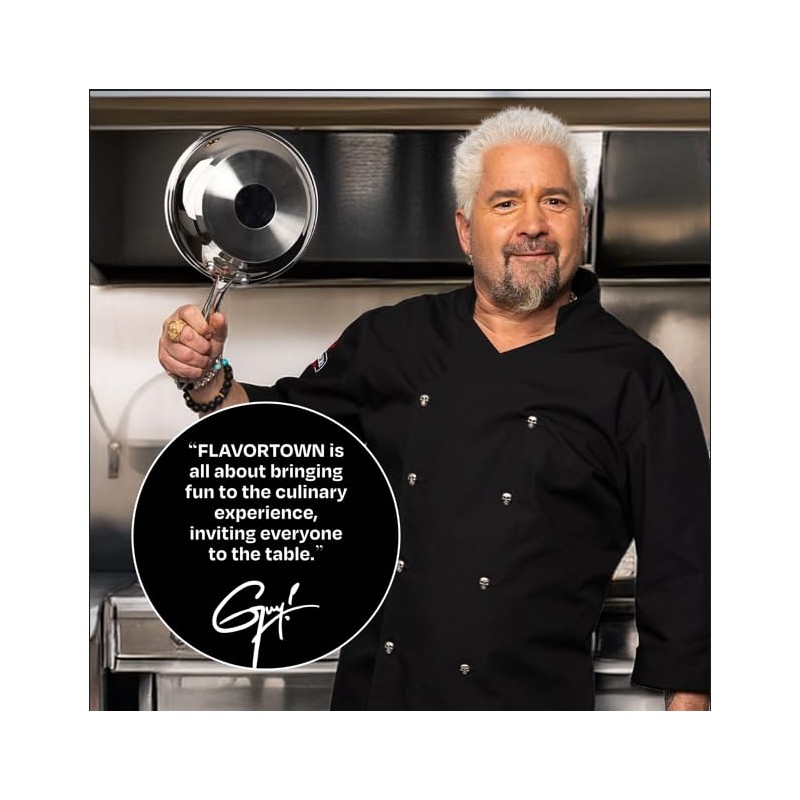 Guy Fieri's Flavortown 3.2-Quart Stainless Steel Sauce Pan with Tempered