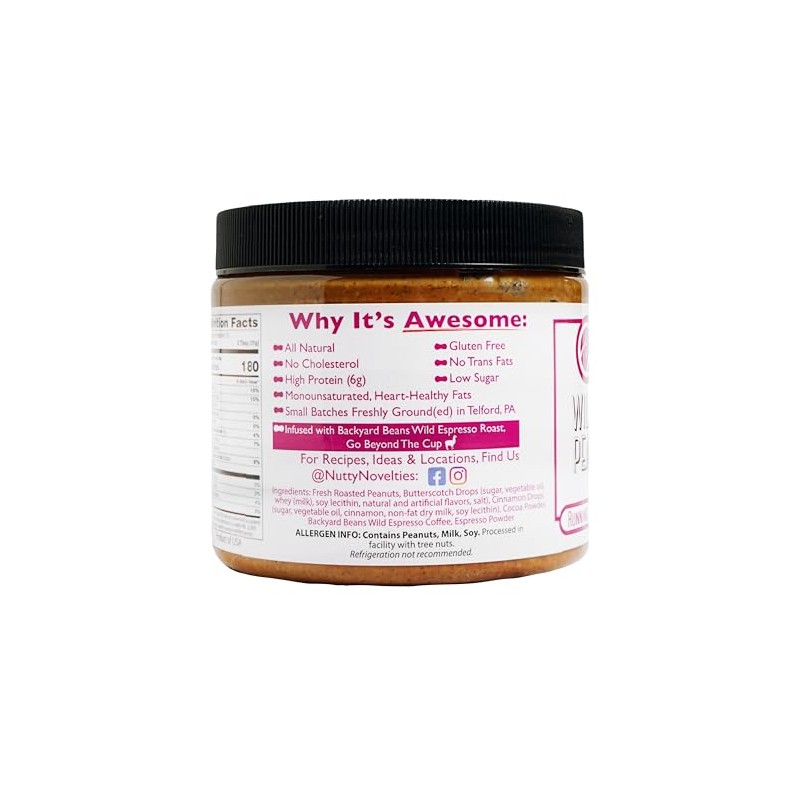 Nutty Novelties Espresso Coffee Peanut Butter - High Protein, Low