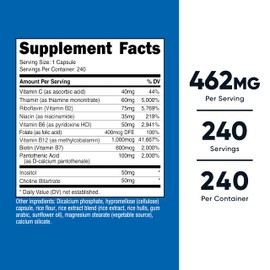Nutricost Vitamin B Complex 462mg, 240 Capsules, with Vitamin C