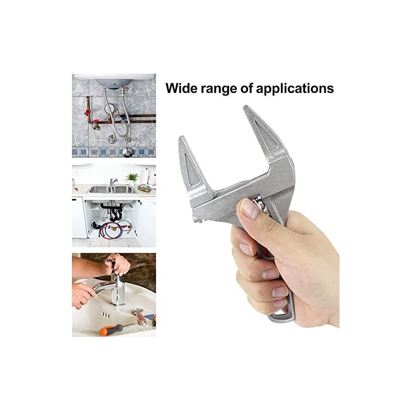 LALOCAPEYO Adjustable Wrench Large Opening Bathroom Spanner Wrenches Wide Jaw