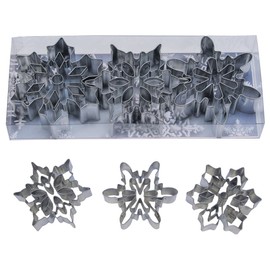 R&M International Snowflake Cookie Cutters with Interior Cut-Outs, 3" Assorted, 3-Piece Set