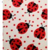 Printed Polar Fleece Fabric Material - Ladybirds Cream, Sample 10cmx10cm