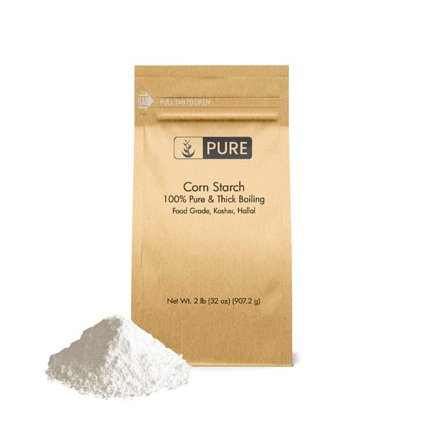 Corn Starch (2 lb.) by Pure Organic Ingredients, Thickener For Sauces, Soup, & Gravy, Highest Quality, Food Safe, Vegan, Gluten-Free, Eco-Friendly (Also in 4 oz, 8 oz, 1 lb, & 3 lb)