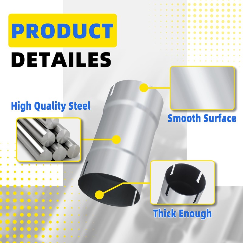 4 Inch Exhaust Pipe, 4'' Aluminized Steel Straight DIY Custom