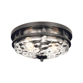 Edwarmlux Flush Mount Ceiling Lights, 2-Light Farmhouse Close to Ceiling Light, Industrial Ceiling Lighting Fixture for Kitchen Hallway Bedroom Living Room Stairways Porch (Black)