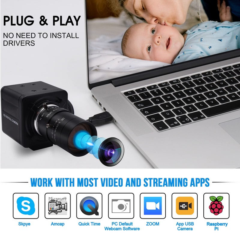 ELP USB Camera 100 FPS High Speed 1080P 2.8-12mm 4X