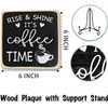 Farmhouse Coffee Bar Sign, Rise & Shine It's Coffee Time,
