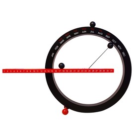 ComiHome Perpetual Calendar, Date Desk 2025 2026 New Calendar,Month Week Date Display,Unique Gifts,Desk Decorations for Teachers Farmhouse Office Decor Ornament, Funny Wall Hanging Calendar Decor (Red，Black)