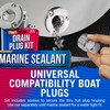 Stainless Steel Boat Drain Plug Kit, 1/2" Threaded Transom Plug,