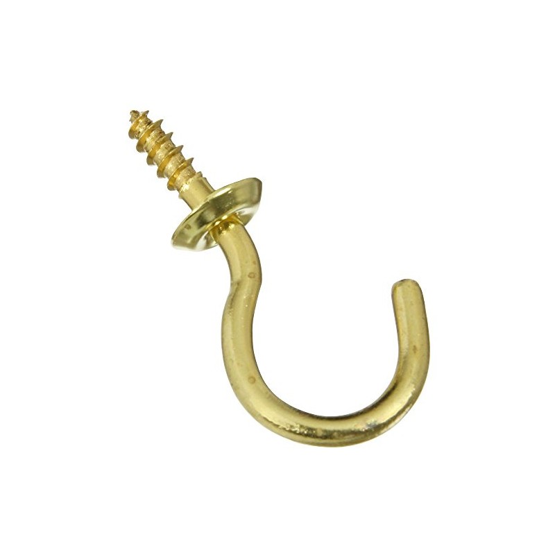 National Hardware N119-685 V2021 Cup Hooks - Solid Brass in