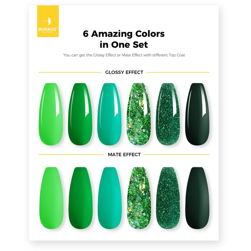 BURANO Poly Extension Gel Nail Kit, 6 Colours Nail Poly