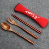 AOOSY カトラリー スプーン フォーク 箸 箸袋4点セット 通勤用食器セット 弁当用 携帯便利 学生用