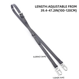 jiesinlov Vachetta Leather Strap Replacement Adjustable,Purse Shoulder Straps Crossbody for Handbag (Black-Width:0.59in)