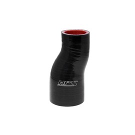 HPS HTSOR-250-275-L6-BLK High Temperature 4-ply Polyester Silicone Offset Reducer Coupler Hose, 2-1/2" - 2-3/4" ID, 5 mm Wall Thickness, 6" Length, Black