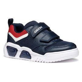 Geox Boys' J Illuminus Boy A Trainers, Navy red