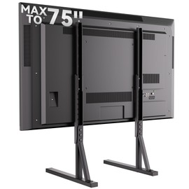 EZISE Universal TV Stand Legs for 35-75 Inch LCD/LED/OLED TVs, Tabletop TV Mount Base with 7 Height Levels, Heavy Duty Steel Frame TV Feet Holds up to 120lbs, Max VESA 800x400mm
