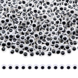 TOAOB 1000pcs 6mm Wiggle Googly Toy Eyes Self Adhesive Round Plastic Sticker Eyes for DIY Crafts Scrapbooking Decoration