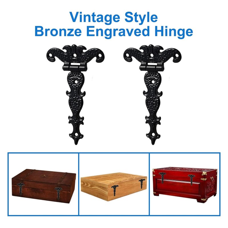 INCREWAY 4pcs Classic Decorative T Hinges, 3.2 inch Heavy Duty