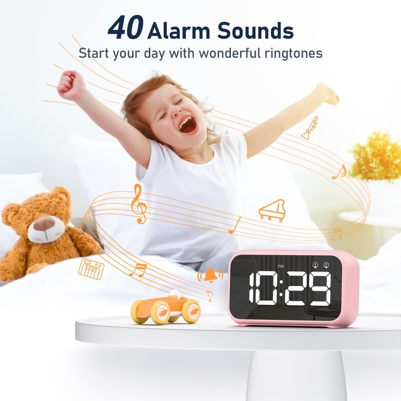 LATEC Alarm Clock, Digital Alarm Clock Bedside with LED Display,