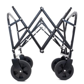 RockRain Heavy Duty Collapsible Wagon Cart: All-Terrain 6-Inch Wheels & 3-Pcs Liner Set - Foldable Utility Cart for Beach Picnics & Gardening - Lightweight Steel Frame & Extra Storage Pockets