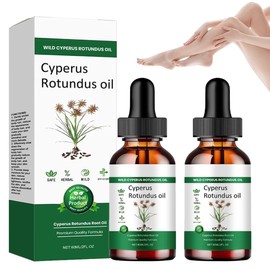 Cyperus Rotundus Oil, 100% Cyprus Oil Natural Nut Grass, For Hair Removal, Natürliches Nussgrasöl zur Reduzierung des Haarwachstums für alle Hauttypen (60ml, 2PC)