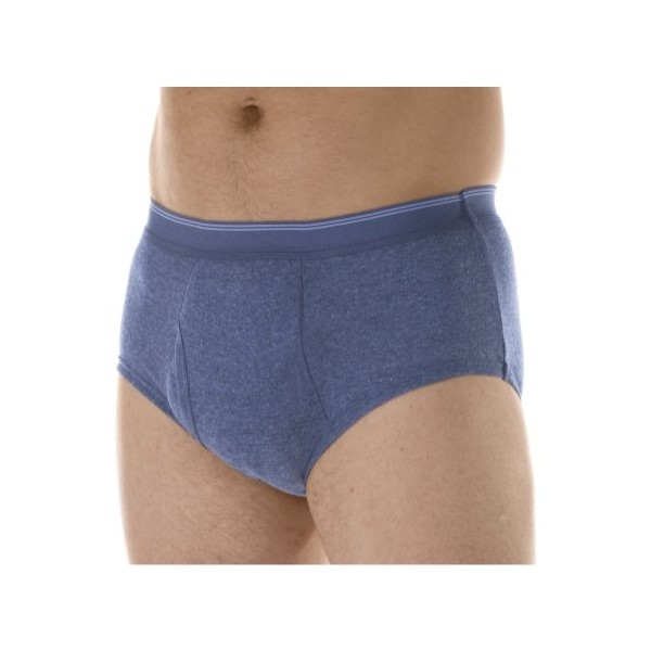 1-Pack Men's Grey Super Absorbency Washable Reusable Incontinence Briefs Large