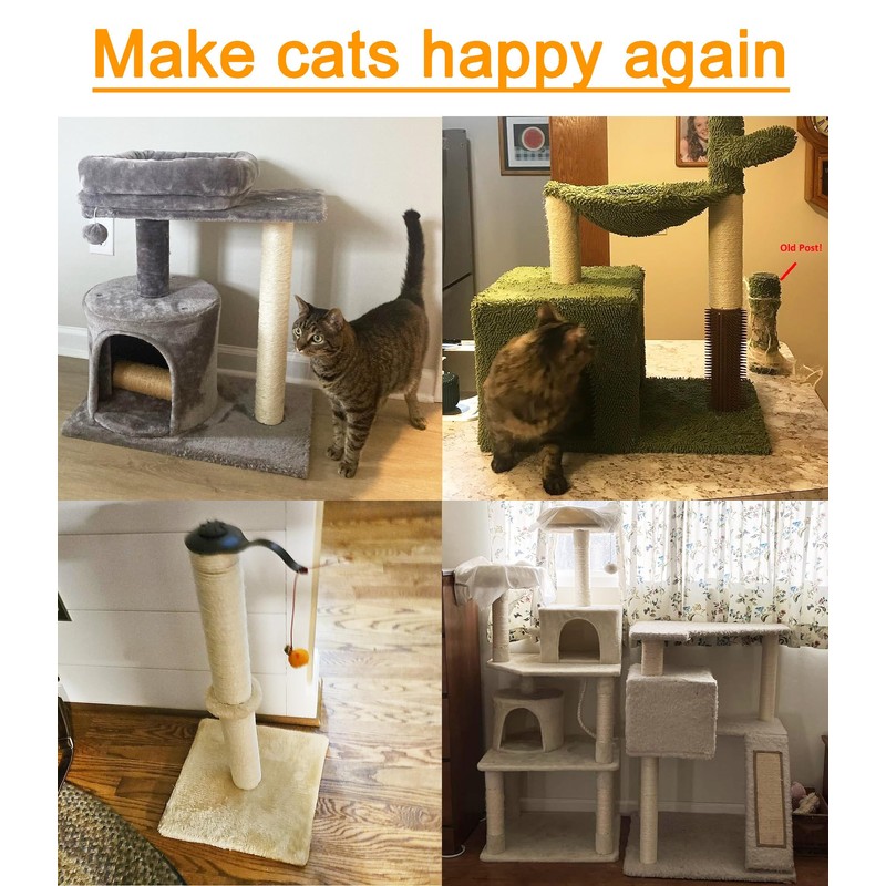 NEUMIHARO 2.9in 7.4cm Diameter Cat Tree Replacement Post Sisal Scratching
