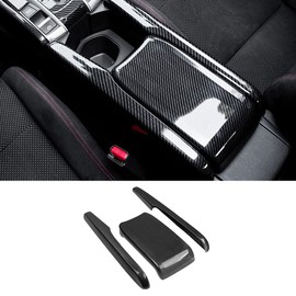 ATNVIDSG Center Console Armrest Box Panel Protect Decorate Covers Compatible with Honda Civic 10th Generation 2016-2021 Center Console Armrest Box Protective Cover Carbon Fiber Style (3PCS)