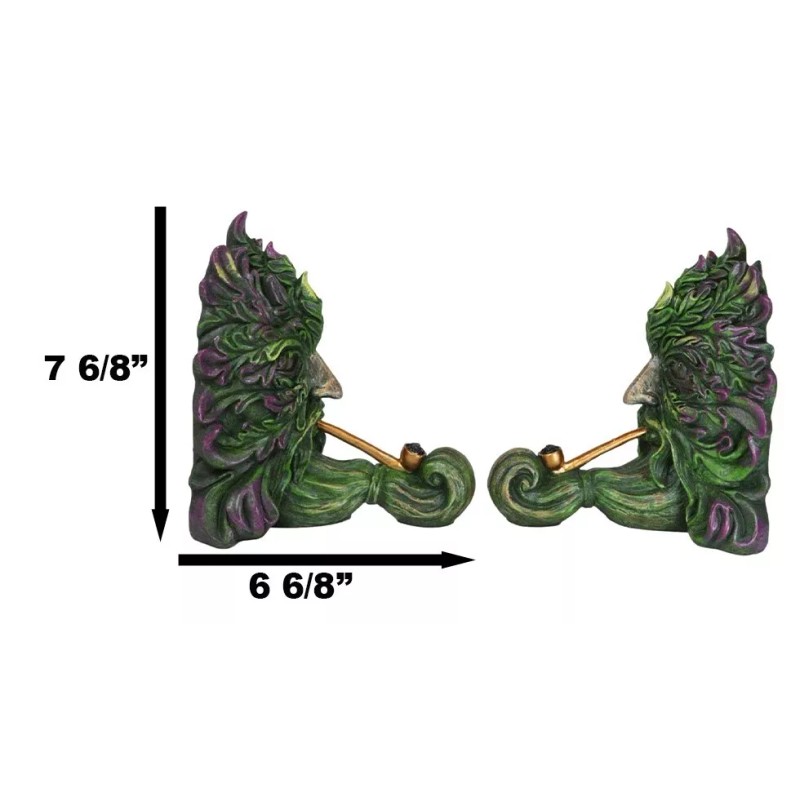 Forest Tree Spirit Ent Celtic Greenman Smoking Golden Pipes Decorative