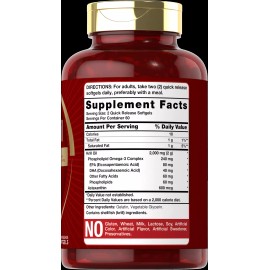 Antarctic Krill Oil 2000 mg 120 Softgels | Omega-3 EPA, DHA, with Astaxanthin