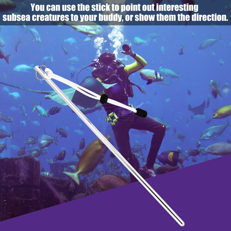 Aluminum Alloy Scuba Diving Noise Maker Stick Rod Pointer with
