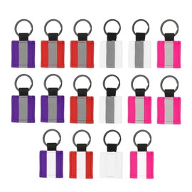 PATIKIL 16 Pcs Reflective Keychain, Reflective Strips High Visibility Safety Keychain Tags Lanyards Pendants Bright Zipper Pulls Waterproof for Backpack Cycling, Pink White Red Purple