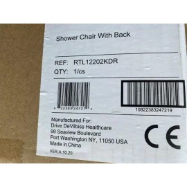 Drive Medical RTL12202KDR Handicap Bathroom Bench/ Shower Chair with Back (NEW)