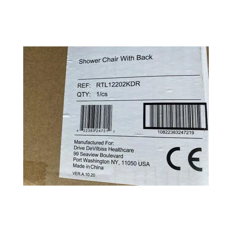 Drive Medical RTL12202KDR Handicap Bathroom Bench/ Shower Chair with Back