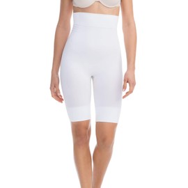 Farmacell Shape 603 (White, L) Women's high-waisted shaping control shorts with flat belly effect, 100% Made in Italy