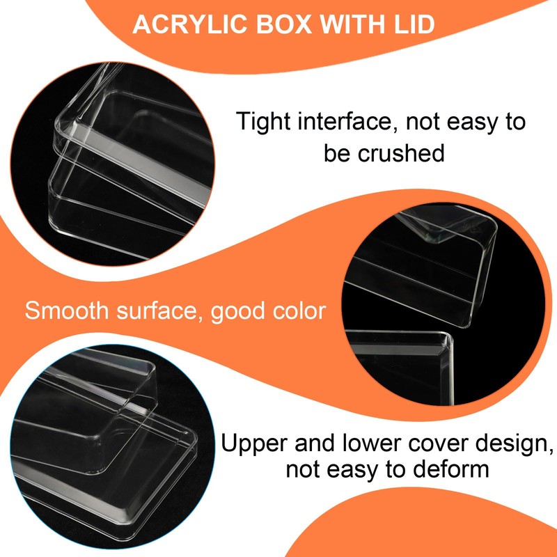 PATIKIL Acrylic Lid Box 15 x 10 x 5 cm