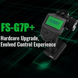 Flysky FS-G7P+ Transmitter, 2.4GHz 10CH New Upgrades FS-G7P Transmitter with FS-R11P Receiver Combo, Upgraded Memory, Foam Wheel, Lightweight, Wide-View UI, Type-C & 300m+ Range