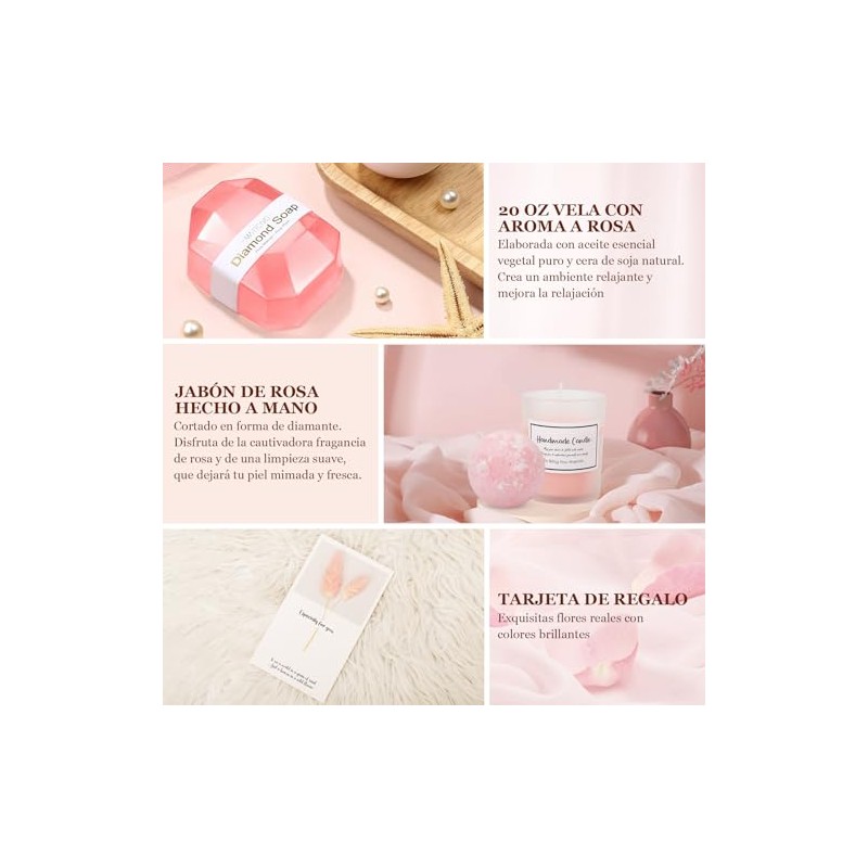 Regalos de Cumpleaños para Mujer, Canasta de Spa Relajante para