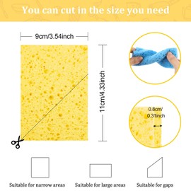 3 Pieces Cellulose Cleaning Exfoliating Sponge Cellulose Washing Sponge Colourful Cellulose Bowls Sponge Absorbent Tea Towel Reusable Kitchen Cleaning Sponge Cloth 3 Colours