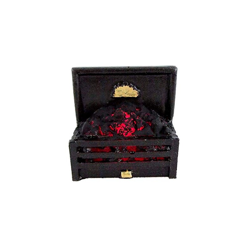 Dolls House Edwardian Sun Glowing Coal Fire Miniature Fireplace Accessory