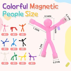 LOVIMAG 10Pcs Fridge Magnets Men, Cute Refrigerator Magnet Man, Fun Magnetic Toys Humanoid Magnet Toys for Kids, Colorful Magnetic People Magnets Adults for Locker, Whiteboard Decorative, Transparent